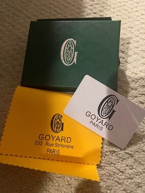 Goyard Green and Yellow Accessories Set with White Card